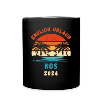 Kos Urlaub 2024 Griechenland Insel Idee - Tasse einfarbig - Schwarz - Vorne