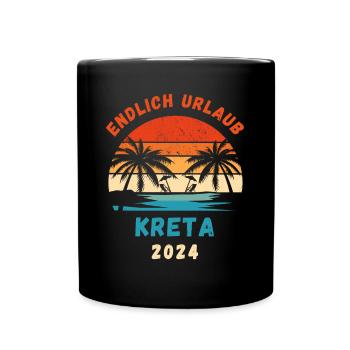 Kreta Urlaub 2024 Griechenland Insel Idee - Tasse einfarbig - Schwarz - Vorne
