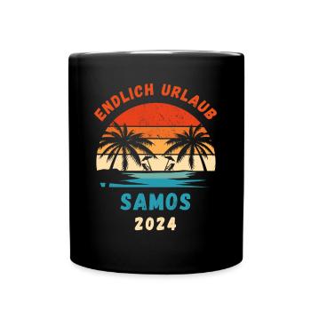 Samos Urlaub 2024 Griechenland Insel Idee - Tasse einfarbig - Schwarz - Vorne