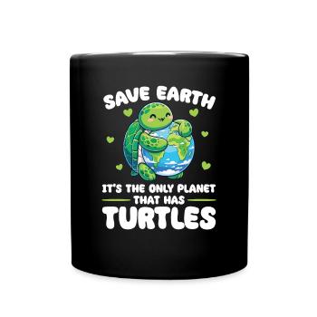 Is the only planet with turtles Earth Day - Full Colour Mug - black - Front
