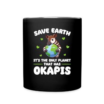 Ist der einzige Planet mit Okapis Earth Day - Tasse einfarbig - Schwarz - Vorne