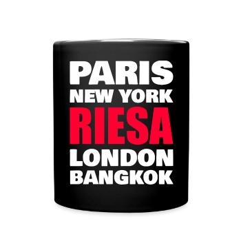Riesa Stadt Shirt – Heimat & Lifestyle - Tasse einfarbig - Schwarz - Vorne