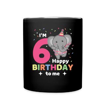 Eléphant pour les enfants de 6 ans - Mug uni - noir - Devant