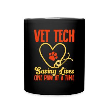 Vet Tech Veterinary Veterinary Technician - Full Colour Mug - black - Front