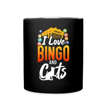 Bingo Player Cat I Love Bingo And - Full Colour Mug - black - Front