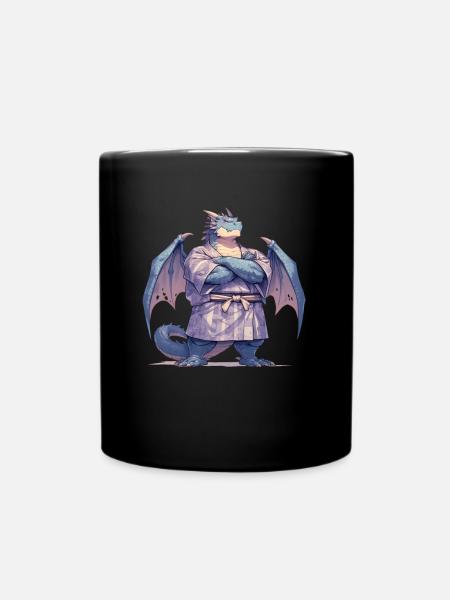 Drache Sumo Ringer Japanisch Kawaii Drache - Tasse einfarbig - Schwarz