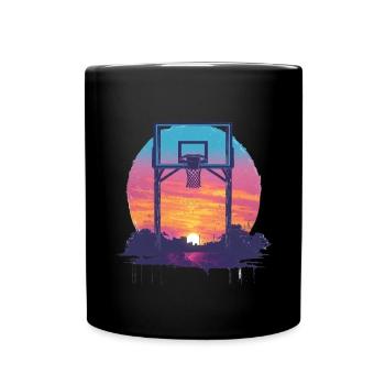 Rêve de basket-ball au coucher du soleil - Mug uni - noir - Devant