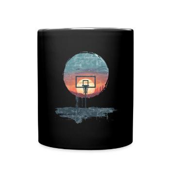 Urban Sunset Basketball Motif - Full Colour Mug - black - Front