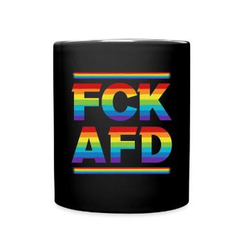 fck afd / Rainbow Colors Against Nazis - Full Colour Mug - black - Front