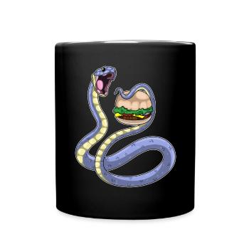 Schlange Cheeseburger - Tasse einfarbig - Schwarz - Vorne