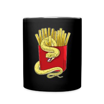 Frites serpent - Mug uni - noir - Devant