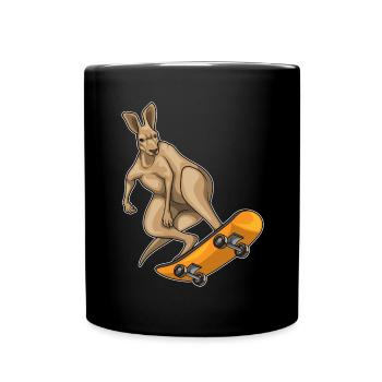 Kangaroo Skater Skateboard Sport - Full Colour Mug - black - Front