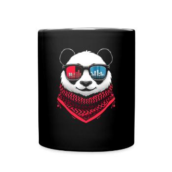 Panda Mit Sonnenbrillen Hausmusik Rave DJ - Tasse einfarbig - Schwarz - Vorne
