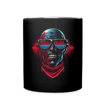 Skull With Sunglasses House Music Rave DJ - Full Colour Mug - black - Front