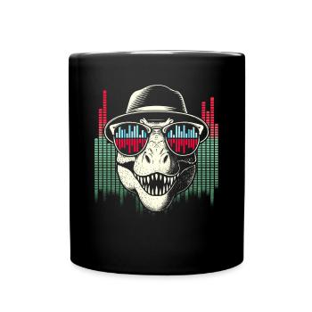 Dinosaur Sunglasses House Music Rave DJ - Full Colour Mug - black - Front