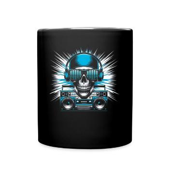 Skull With Sunglasses House Music Rave DJ - Full Colour Mug - black - Front