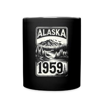 Alaska - Bundesstaat seit 1959 - Tasse einfarbig - Schwarz - Vorne
