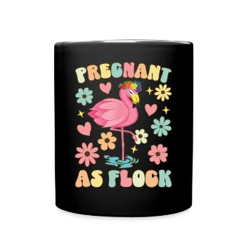 Enceinte en tant que Crush Groovy Flamingo Enceinte - Mug uni - noir - Devant