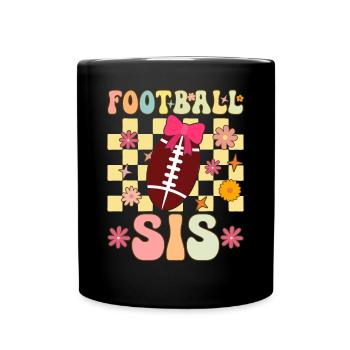 Soccer Sister Groovy Soccer Player Sister - Full Colour Mug - black - Front
