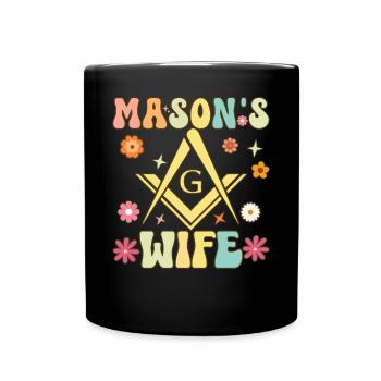 Mason's Wife Groovy Freemasonry Freemasonry - Full Colour Mug - black - Front