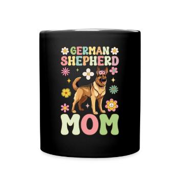 Maman Berger Allemand Groovy Chien Maman - Mug uni - noir - Devant