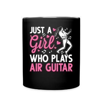 Juste une fille qui joue de l’air guitar Luftgitarren-Spie - Mug uni - noir - Devant