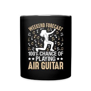 100% de chances de jouer de l’air guitar drôle d’air guitar - Mug uni - noir - Devant