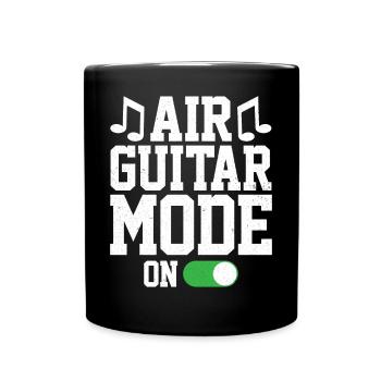 Air Guitar Mode on Funny Air Guitarist - Full Colour Mug - black - Front