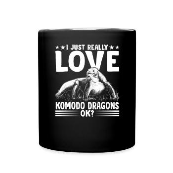 Liebe Komodowaran-besitzer, Wildtiere, Komodowaran - Tasse einfarbig - Schwarz - Vorne