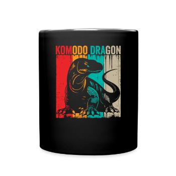 Retro-komodowaran-besitzer, Wildtiere, - Tasse einfarbig - Schwarz - Vorne