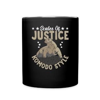 Waage Der Gerechtigkeit Komodowaran-besitzer - Tasse einfarbig - Schwarz - Vorne