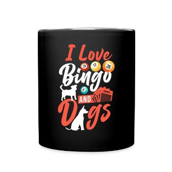 Bingo Player Dog I Love Bingo And - Full Colour Mug - black - Front