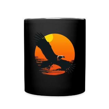 Majestic eagle in sunset - Full Colour Mug - black - Front