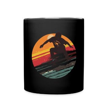 Silhouette Skateboarder au coucher du soleil - Mug uni - noir - Devant