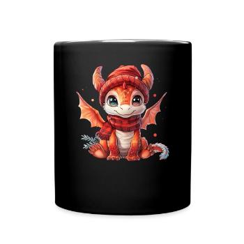 Dragon Christmas Dragon Kids - Full Colour Mug - black - Front