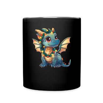 Dragon Christmas Dragon Kids - Full Colour Mug - black - Front