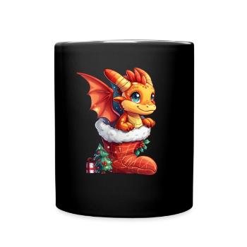 Dragon Christmas Dragon Kids - Full Colour Mug - black - Front
