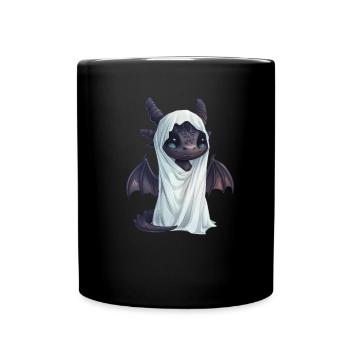 Dragon Ghost Halloween Cute Anime Kids - Full Colour Mug - black - Front