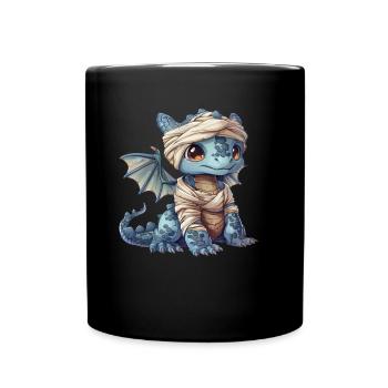 Dragon Mummy Halloween Cute Anime Kids - Full Colour Mug - black - Front