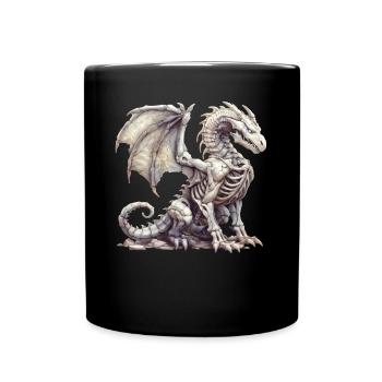 Dragon Skeleton Halloween Dragon Kids - Full Colour Mug - black - Front