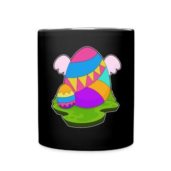 Ostern Ostereier Engelsflügel - Tasse einfarbig - Schwarz - Vorne