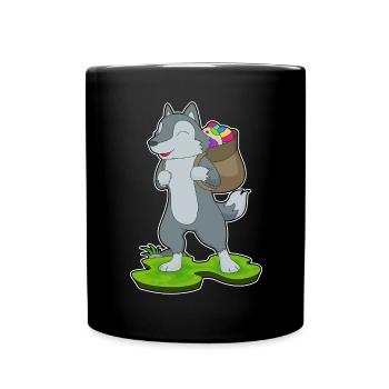 Loup Errant de Pâques - Mug uni - noir - Devant