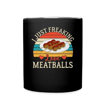 Meatball Lovers Gifts - Full Colour Mug - black - Front