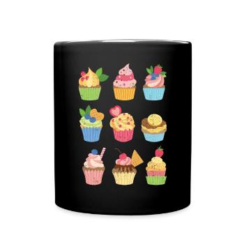 Cupcake - Tasse einfarbig - Schwarz - Vorne