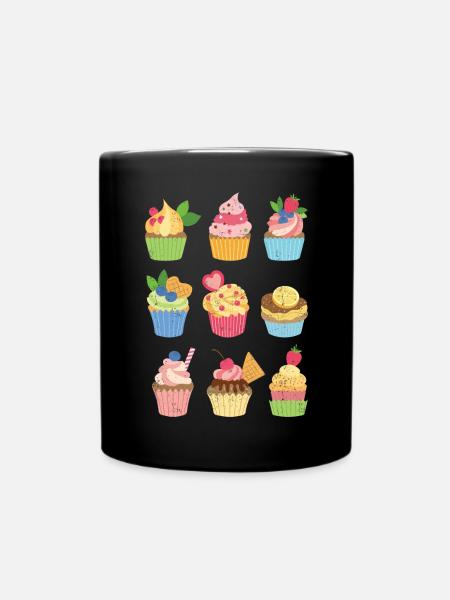 Cupcake - Tasse einfarbig - Schwarz