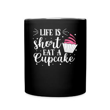 Cupcake Muffin Backen Geschenk - Tasse einfarbig - Schwarz - Vorne