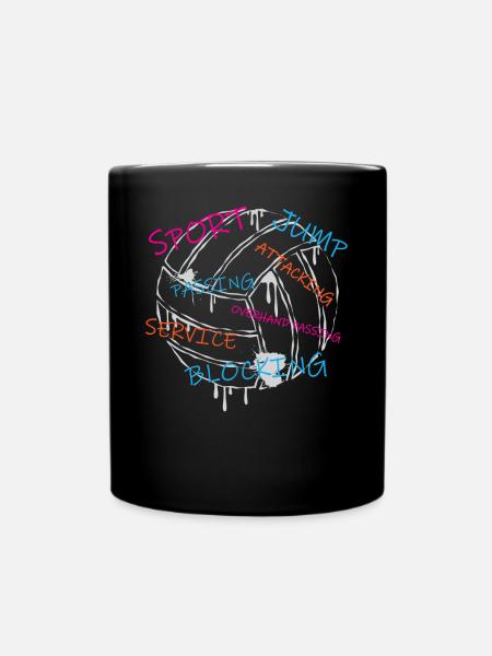 Volleyball - Tasse einfarbig - Schwarz