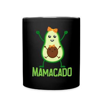 Avocado Mom Mamacado Pregnant Mom - Full Colour Mug - black - Front