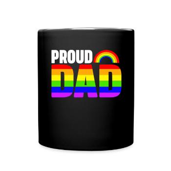 LGBTQ Dad Pride Month Rainbow Gays Father's Day - Full Colour Mug - black - Front