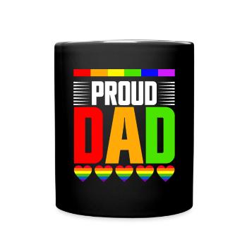 LGBTQ Dad Pride Month Rainbow Gays Father's Day - Full Colour Mug - black - Front